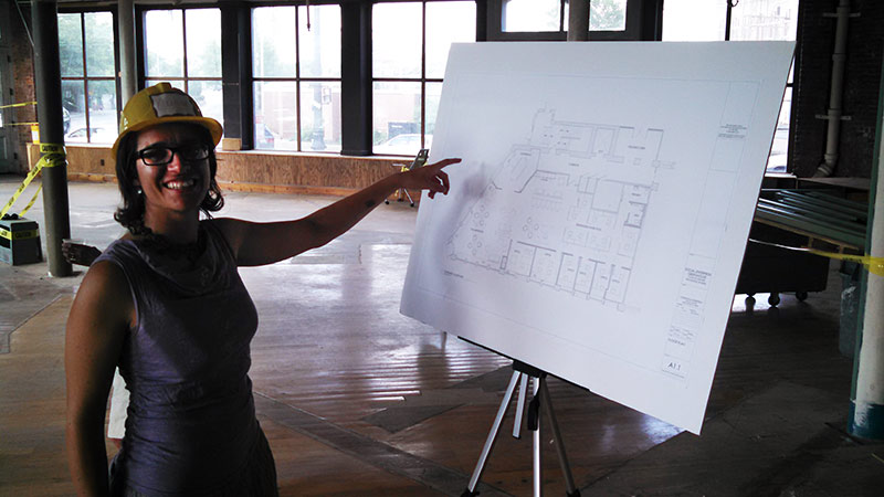 External Relations Director Caroline J. Mailloux, excited about plans for the Greenhouse space