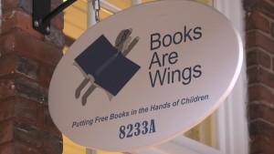 Books Are Wings sign