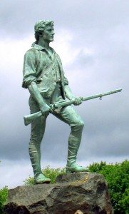 "The Lexington Minute Man" by Henry Hudson Kitson (1900), generally regarded as portraying Captain John Parker who commanded colonial militia forces at the Battle of Lexington. (Photo: Wikimedia Commons, public domain)