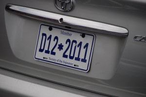 "Society of the Sojourner" non-registration plate on a car on the East Side of Providence, July 2016. (Photo: Michael Bilow)
