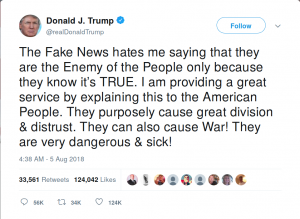 Trump "Enemy of the People" tweet