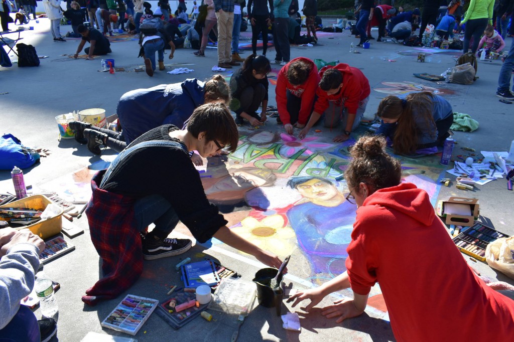 Providence Street Art Festival (Oct 20, 2018): "Inspiration Starts with Art" by Val Bruzzi, teacher at Cranston West (Photo: Cristina Berrios)