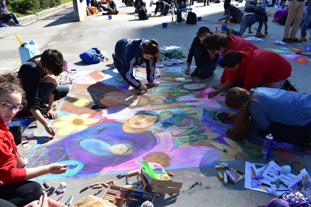 Providence Street Art Festival (Oct 20, 2018): "Inspiration Starts with Art" by Val Bruzzi, teacher at Cranston West (Photo: Cristina Berrios)