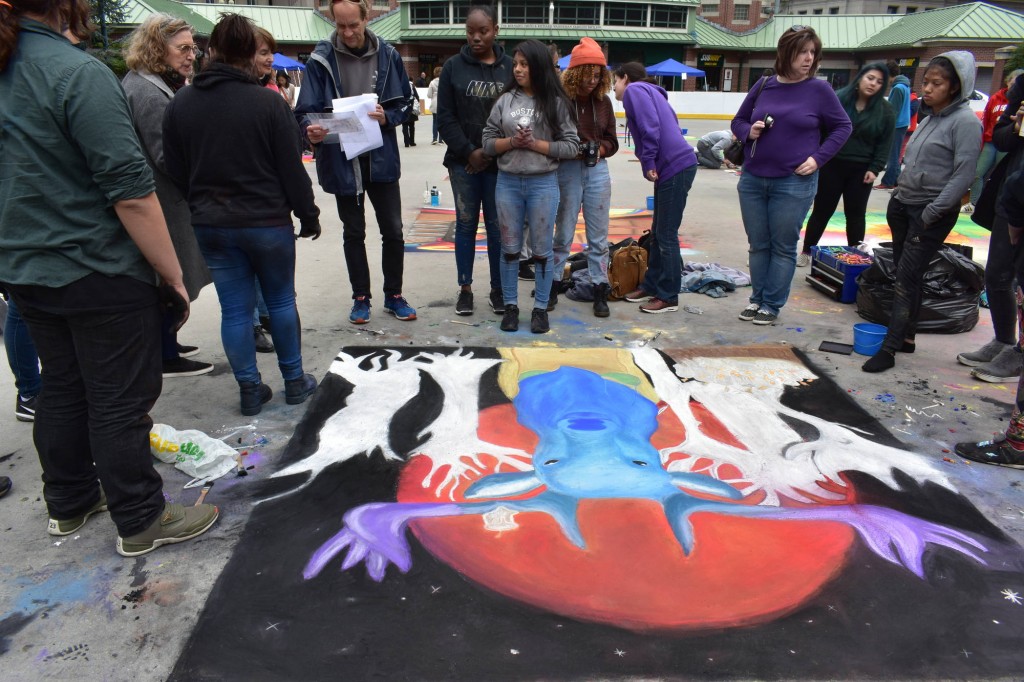 Providence Street Art Festival (Oct 20, 2018): "Power" by Adryanna Boucher at Beacon Charter (Photo: Cristina Berrios)