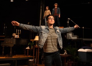Rachael Warren, Paige Barlow, and Shannon Hartman in FUN HOME at The Wilbury Theatre Group; photo by Erin X. Smithers.